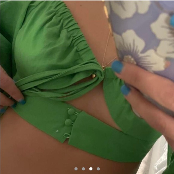 Shein green cropped blouse - Picture 4 of 5